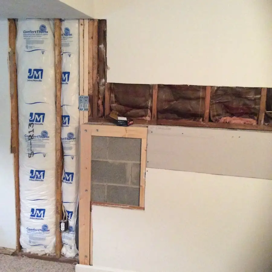 Wall insulation replacement during Basement Flood Cleanup in Seagoville
